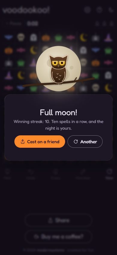 Every tenth win in a row: the full moon